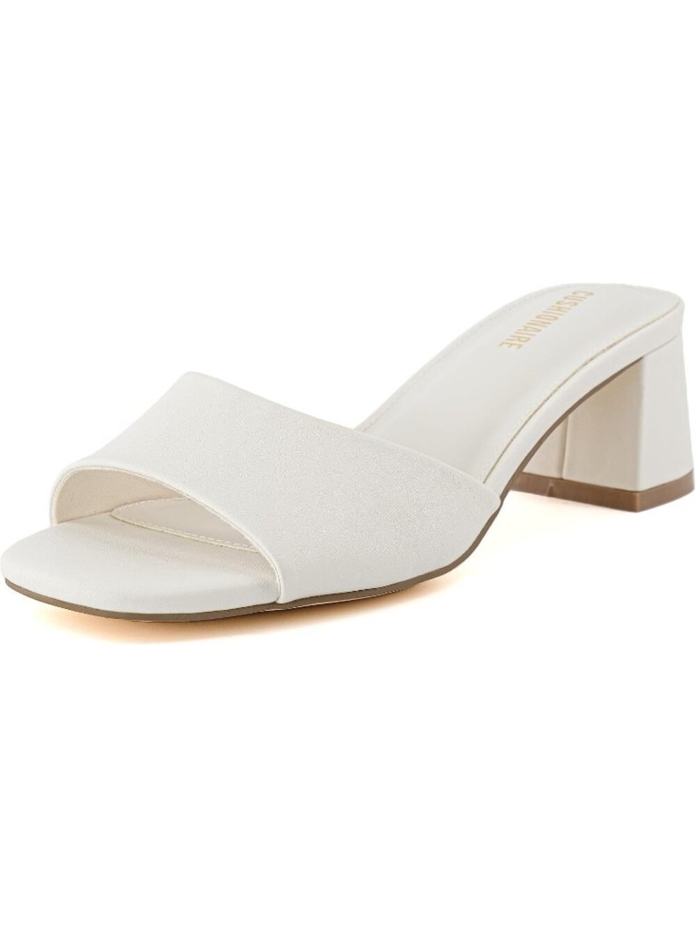Women's Cream Taboo One Band Dress Sandal with Memory Foam Block Chunky Heels
